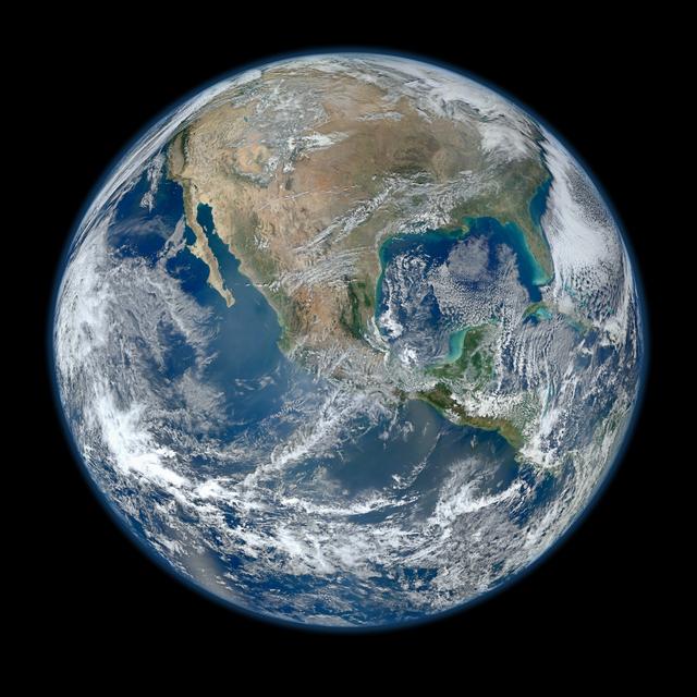 NASA picture of the world, blue pearl.